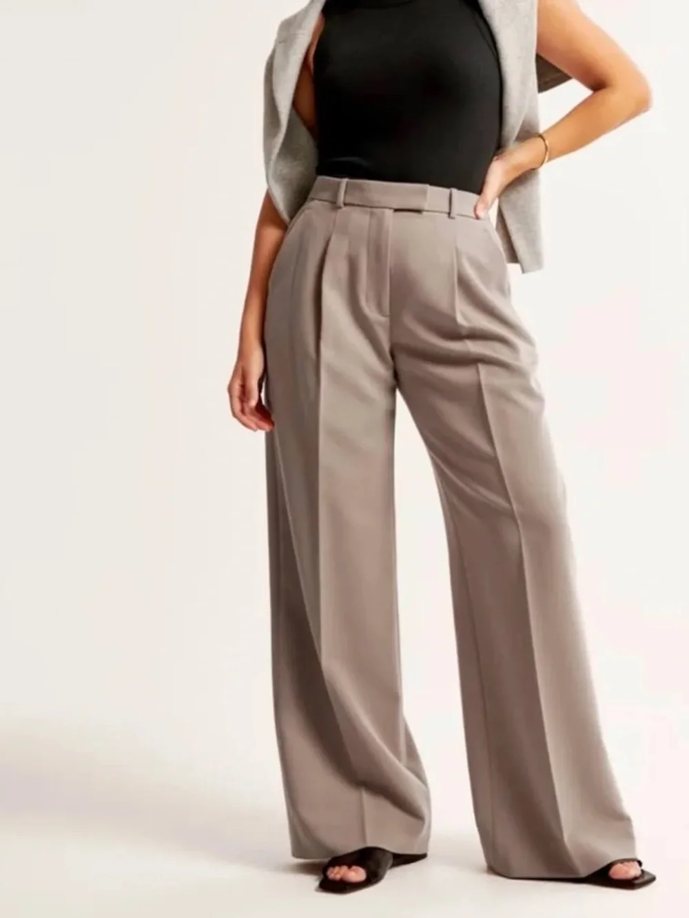 Curve Love A&F Harper Tailored Premium Crepe Trousers